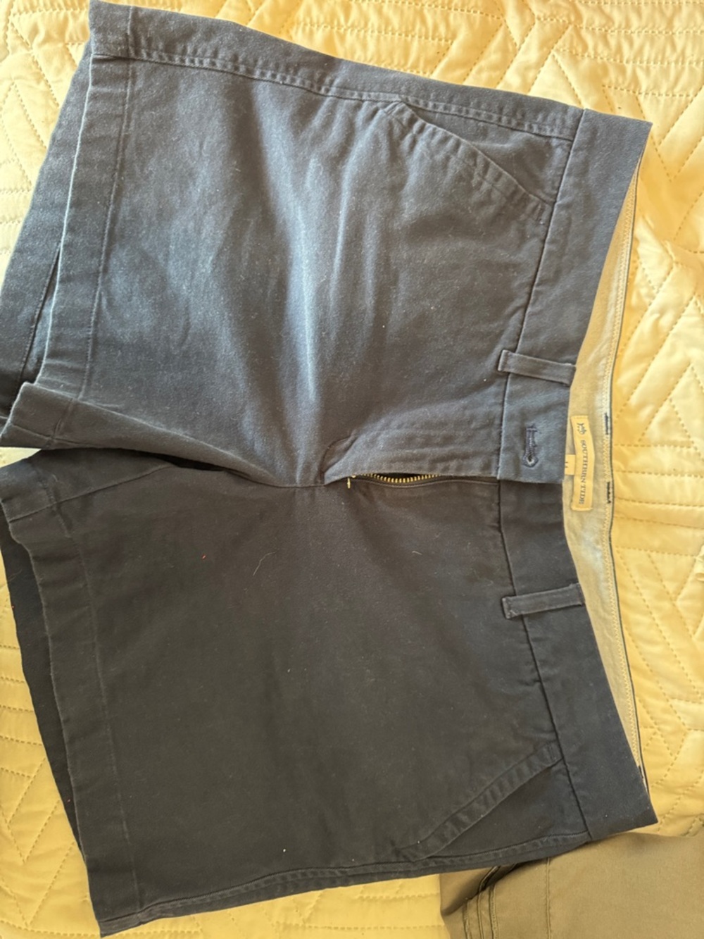 Southern Tide Navy Cotton Shorts with Light Blue Trim